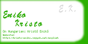 eniko kristo business card