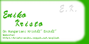 eniko kristo business card